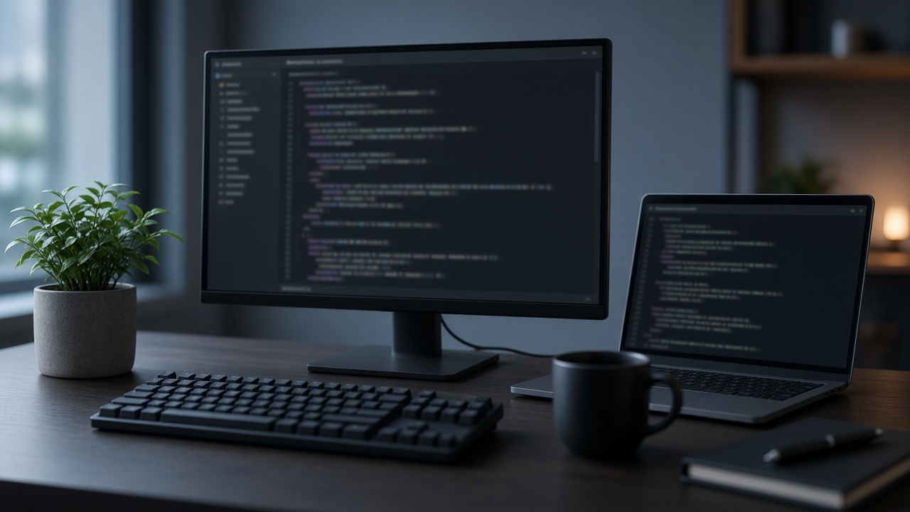 Editor de código con un archivo de texto plano abierto junto a una terminal